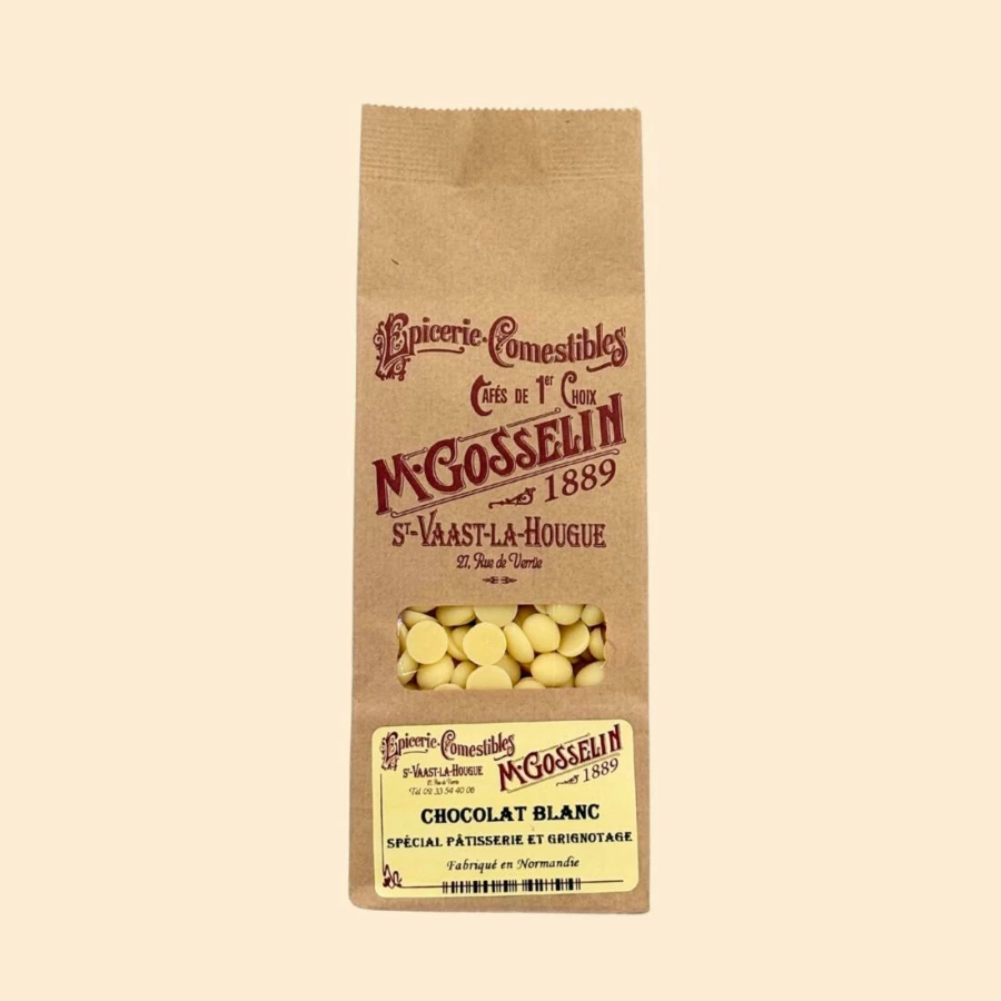 Pastilles de chocolat blanc 33% (spécial pâtisserie et grignotage)