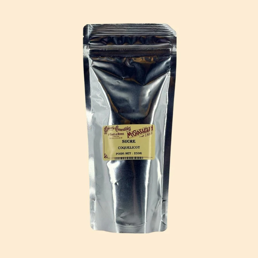 Sucre aromatisé au coquelicot