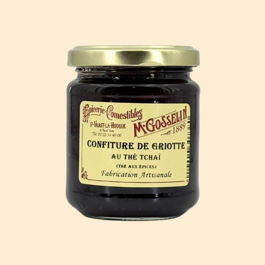Confiture de griotte au thé tchaï