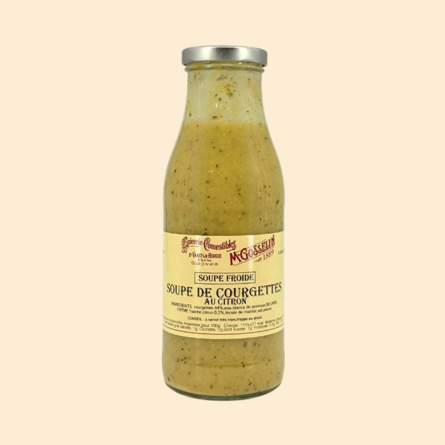 Soupe froide de courgettes au citron