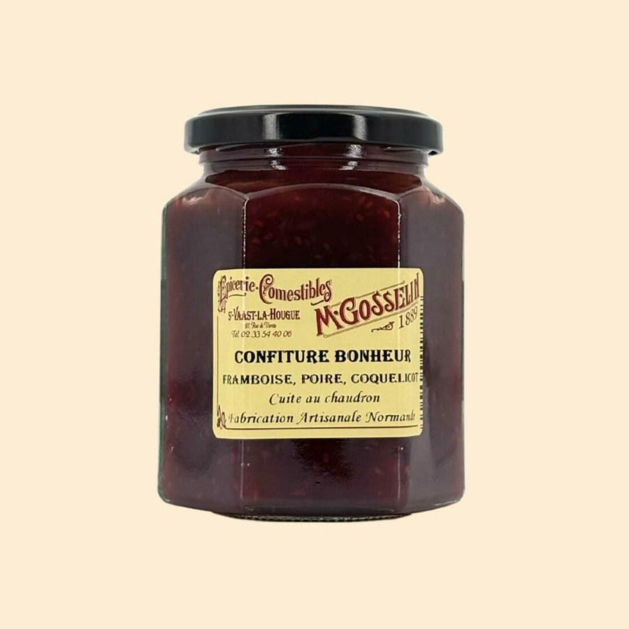 Confiture framboise, poire, coquelicot