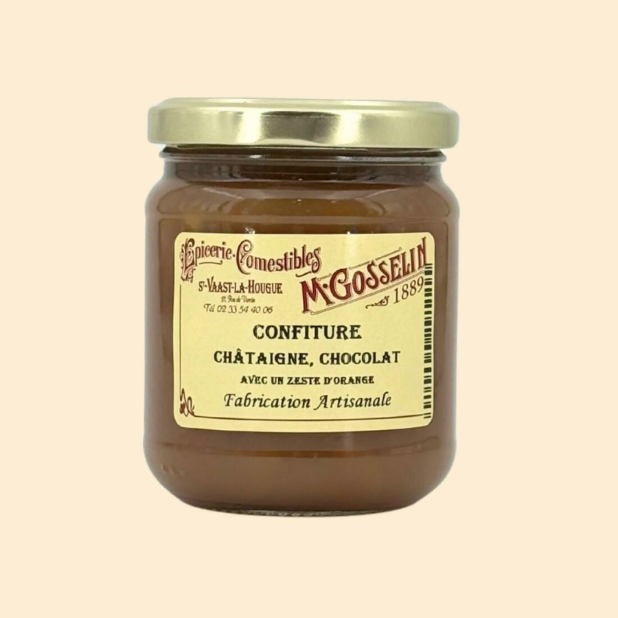Confiture châtaigne, chocolat "avec un zeste d'orange"