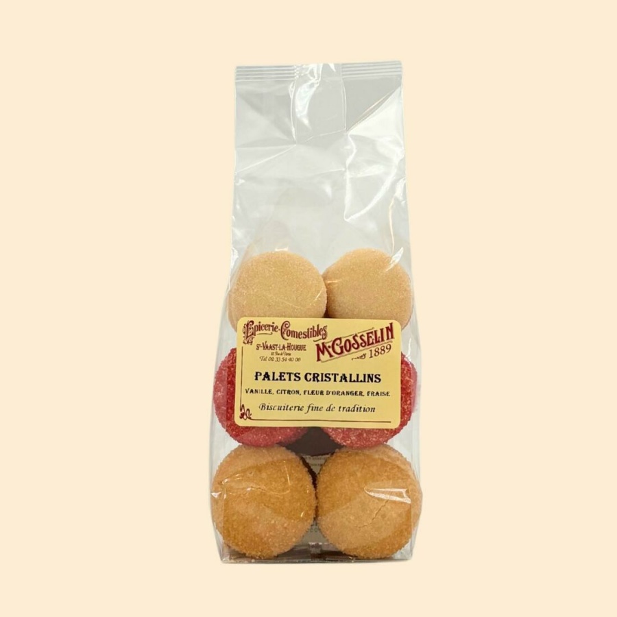 Palets cristallins vanille, citron, fleur d'oranger, fraise
