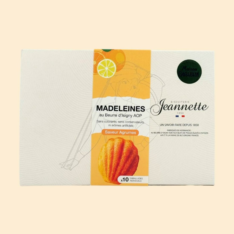 Boîte de 10 madeleines agrumes