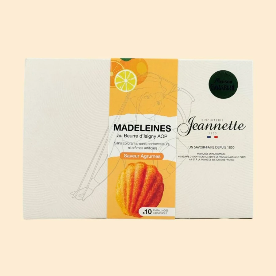 Boîte de 10 madeleines agrumes