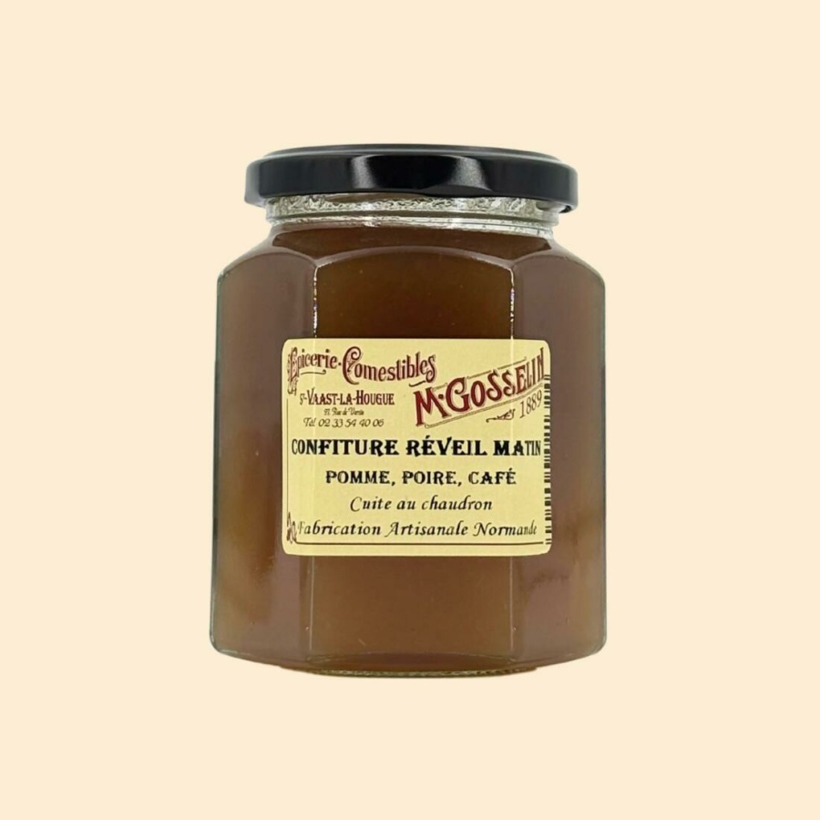 Confiture pomme, poire, café