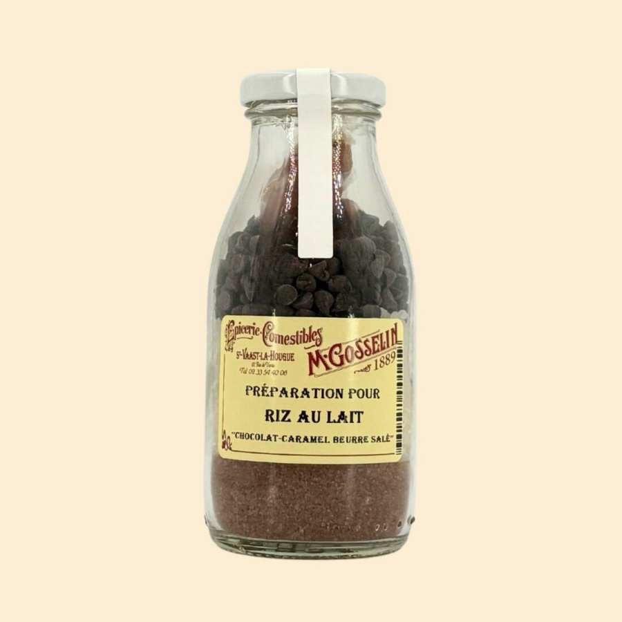 Préparation pour riz au lait "chocolat, caramel, beurre salé"