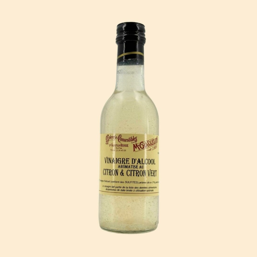Vinaigre d'alcool aromatisé au citron et citron vert