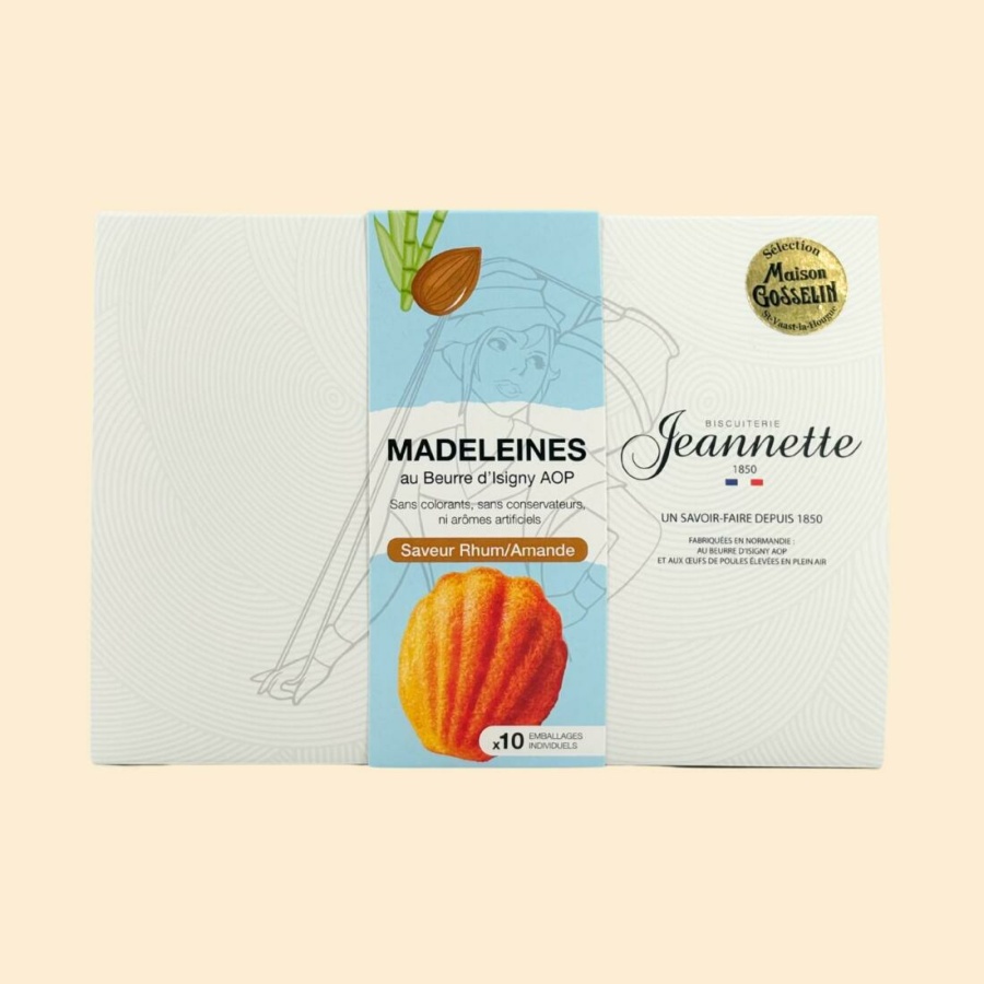 Boîte de 10 madeleines rhum/amande