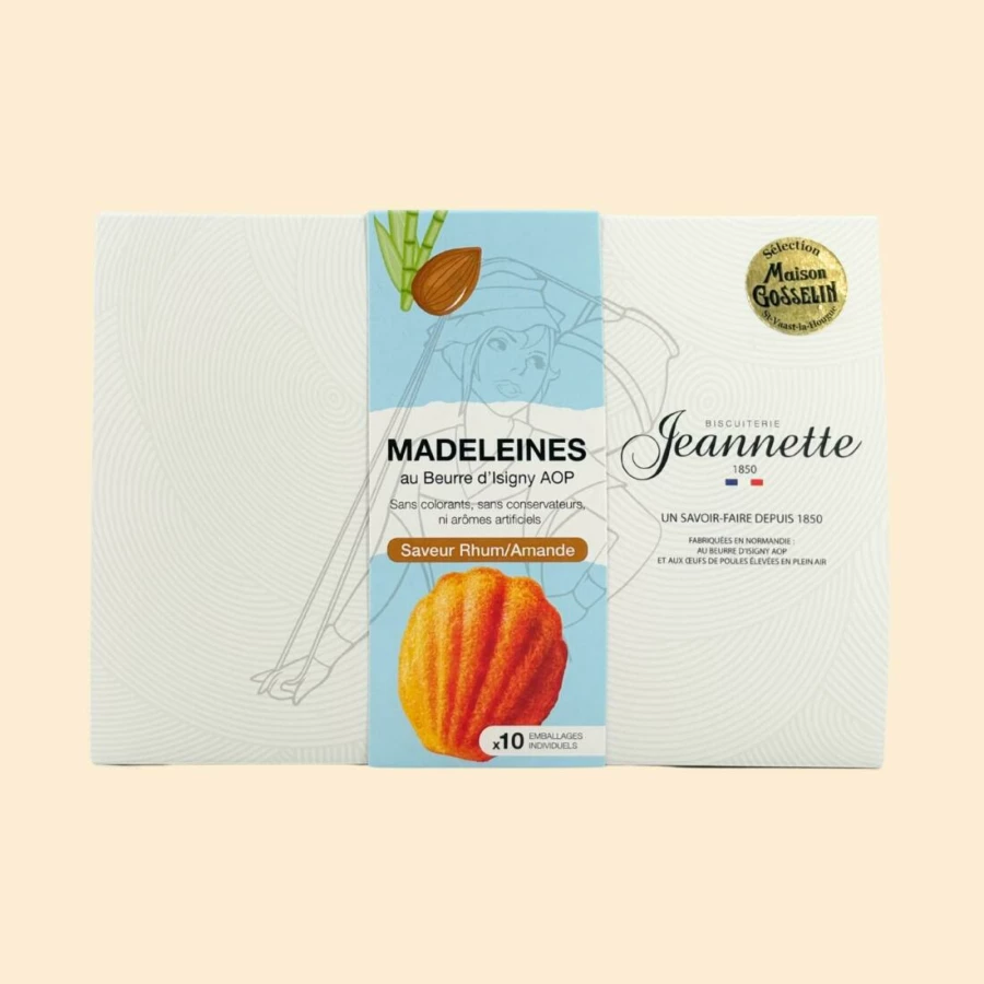 Boîte de 10 madeleines rhum/amande