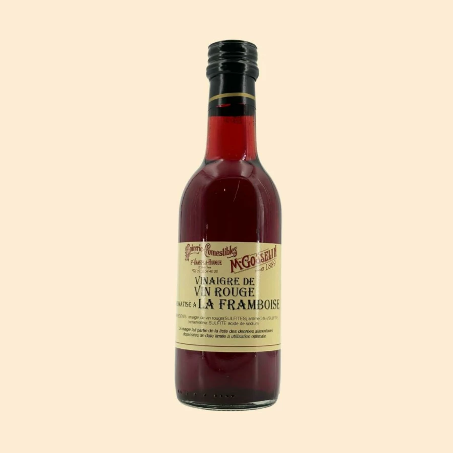 Vinaigre de vin rouge aromatisé à la framboise