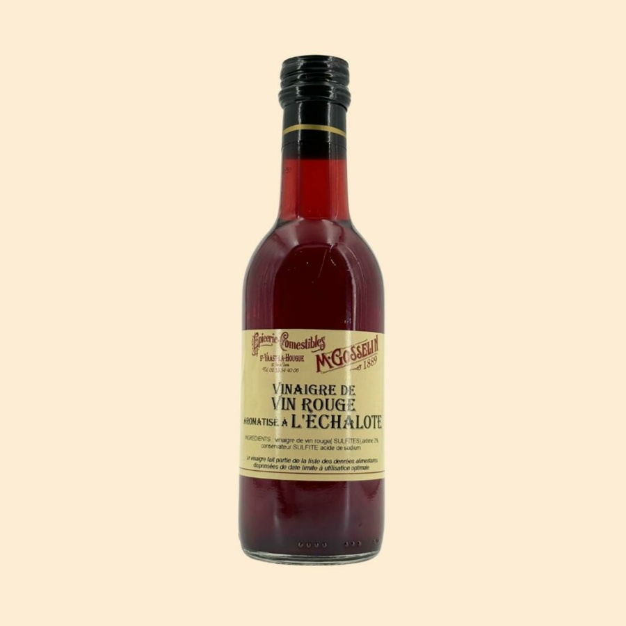 Vinaigre de vin rouge aromatisé à l'échalote