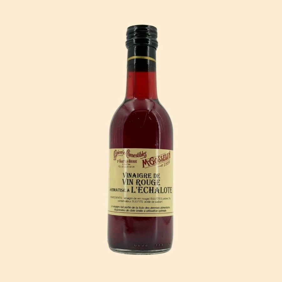 Vinaigre de vin rouge aromatisé à l'échalote