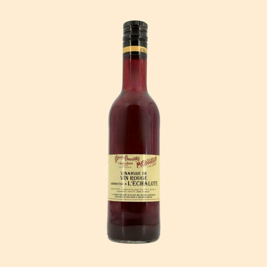 Vinaigre de vin rouge aromatisé à l'échalote