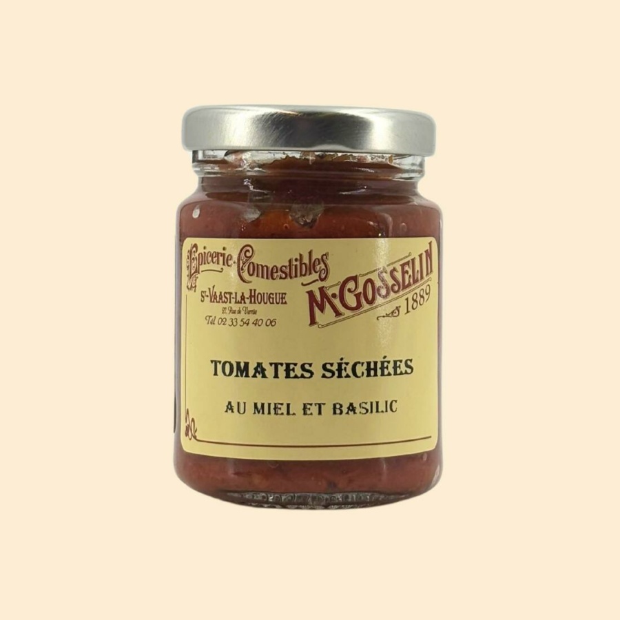 Tomates séchées au miel et basilic