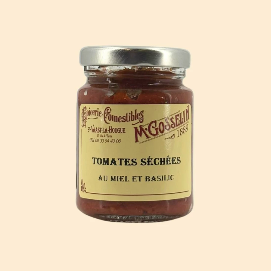 Tomates séchées au miel et basilic