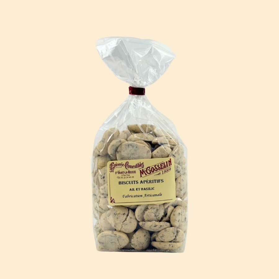 Biscuits apéritifs ail et basilic