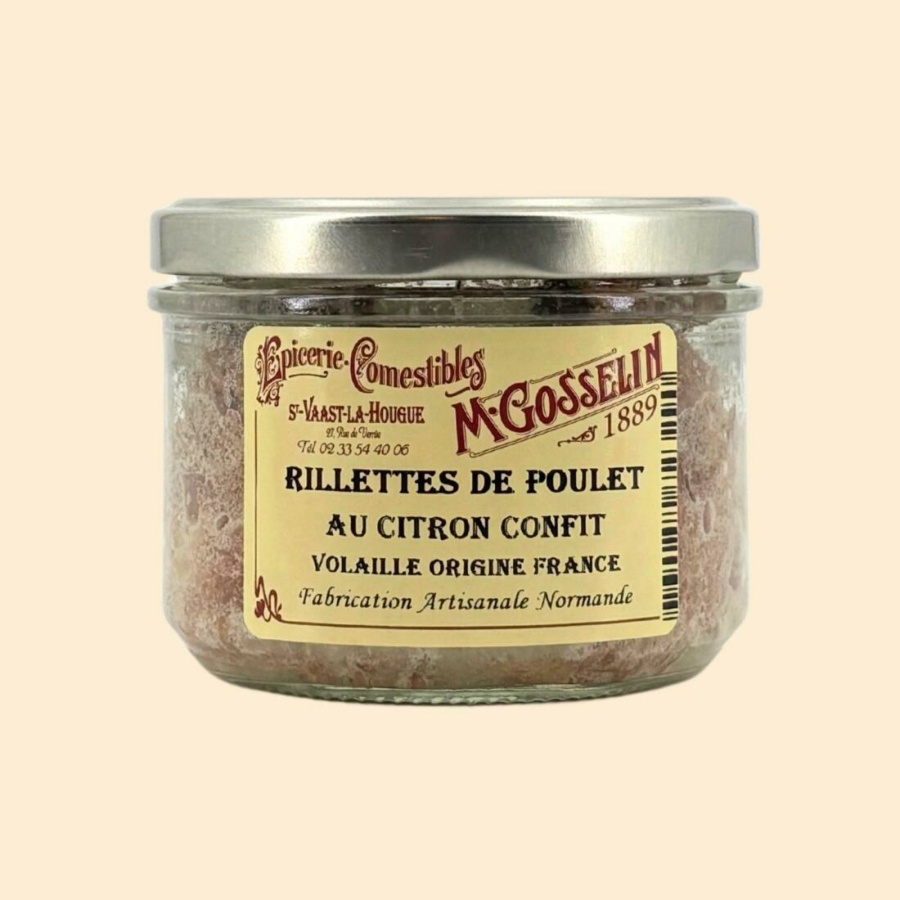 Rillettes de poulet au citron confit