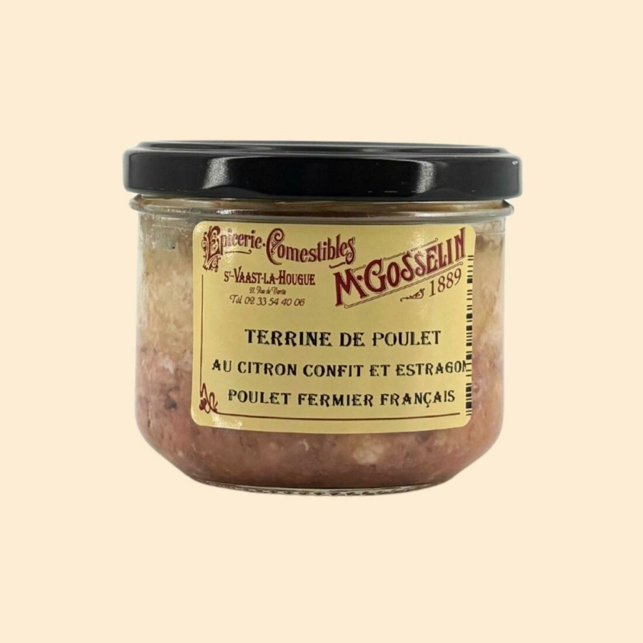Terrine de poulet au citron confit et estragon