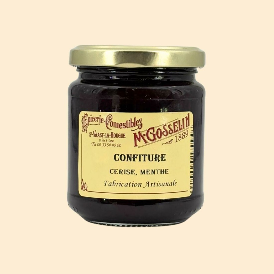 Confiture cerise, menthe