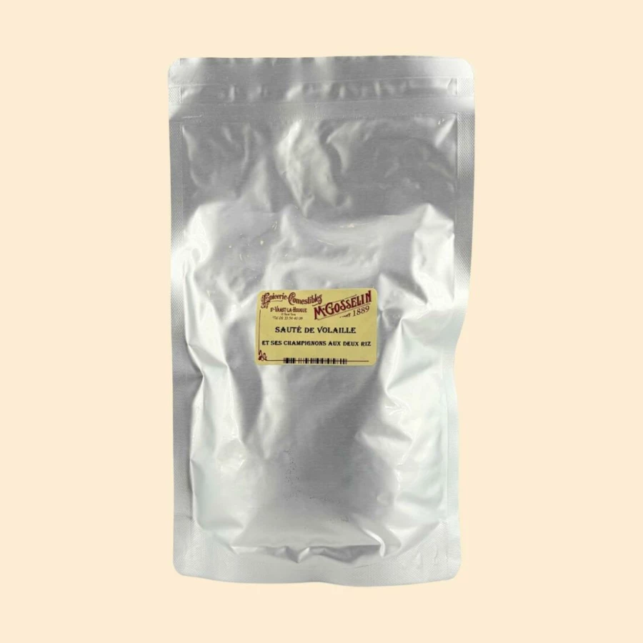 Volaille à l'Angevine et ses champignons aux 2 riz