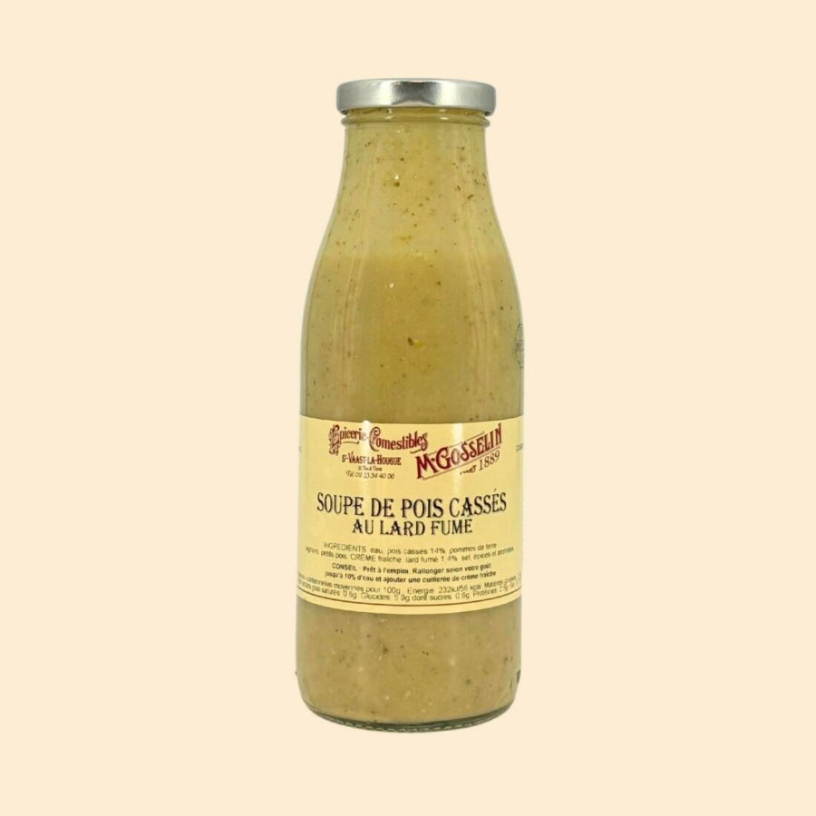 Soupe de pois cassés au lard fumé