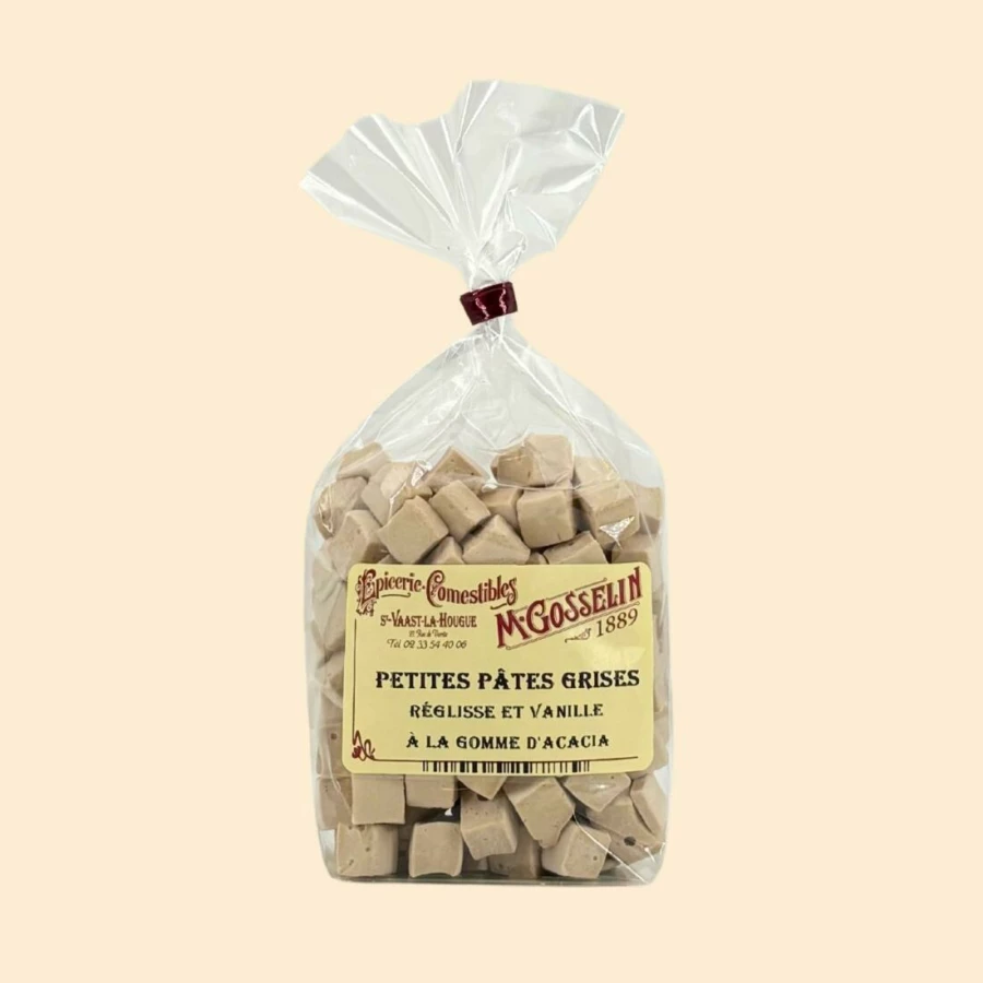 Petites pâtes grises réglisse et vanille à la gomme d'acacia