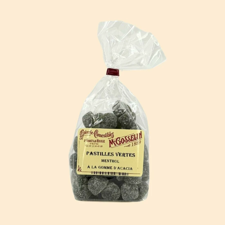 Pastilles vertes menthol à la gomme d'acacia