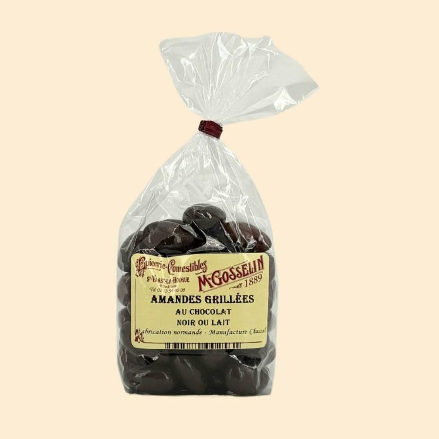 Amandes grillées au chocolat noir ou lait